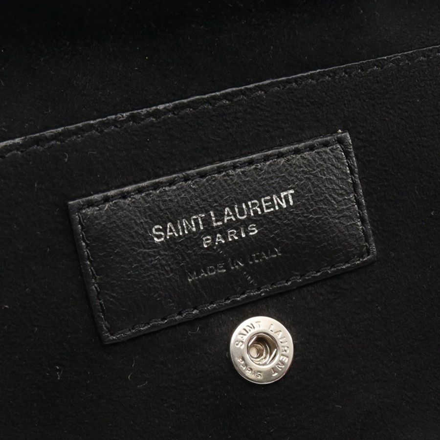 SAINT LAURENT PARIS TEDDY 抽繩單肩包 皮革 紅色 二手 女士-3