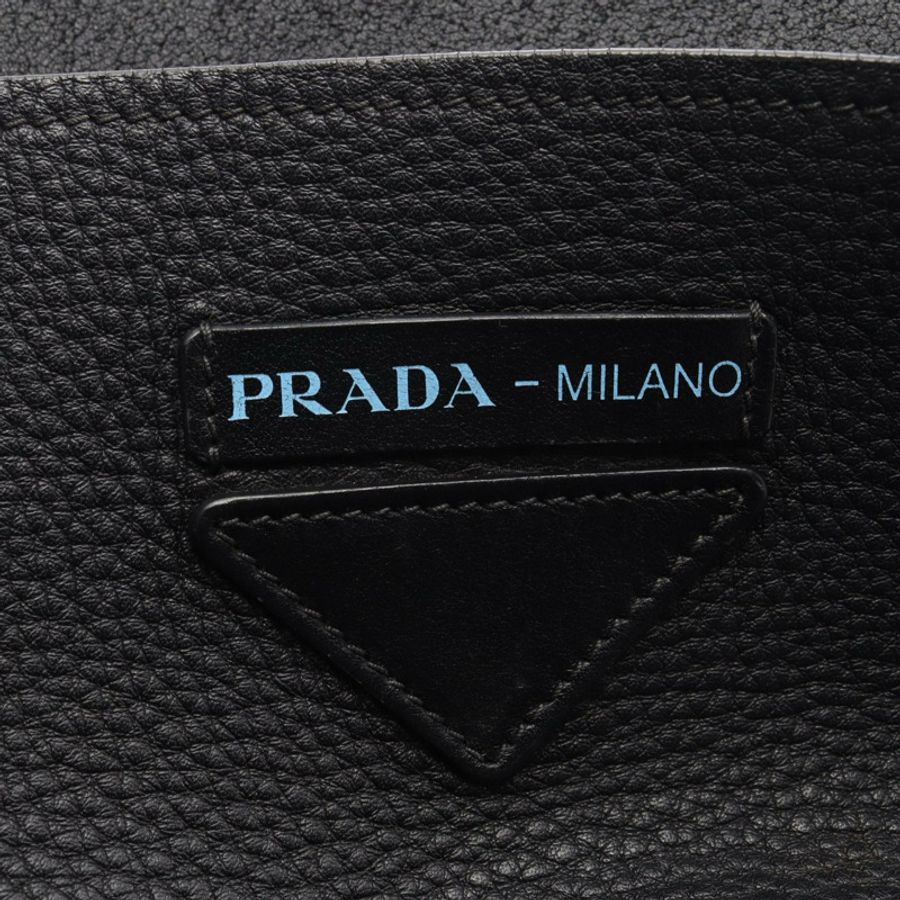 PRADA 黑色真皮單肩手提包(二手女)-3