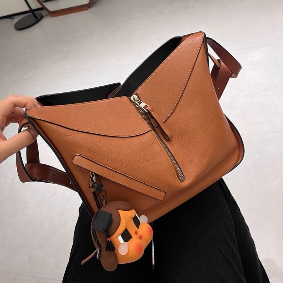 【近新閒置品】Loewe羅意威hammock焦糖色小號經典吊床包單肩斜挎包-9