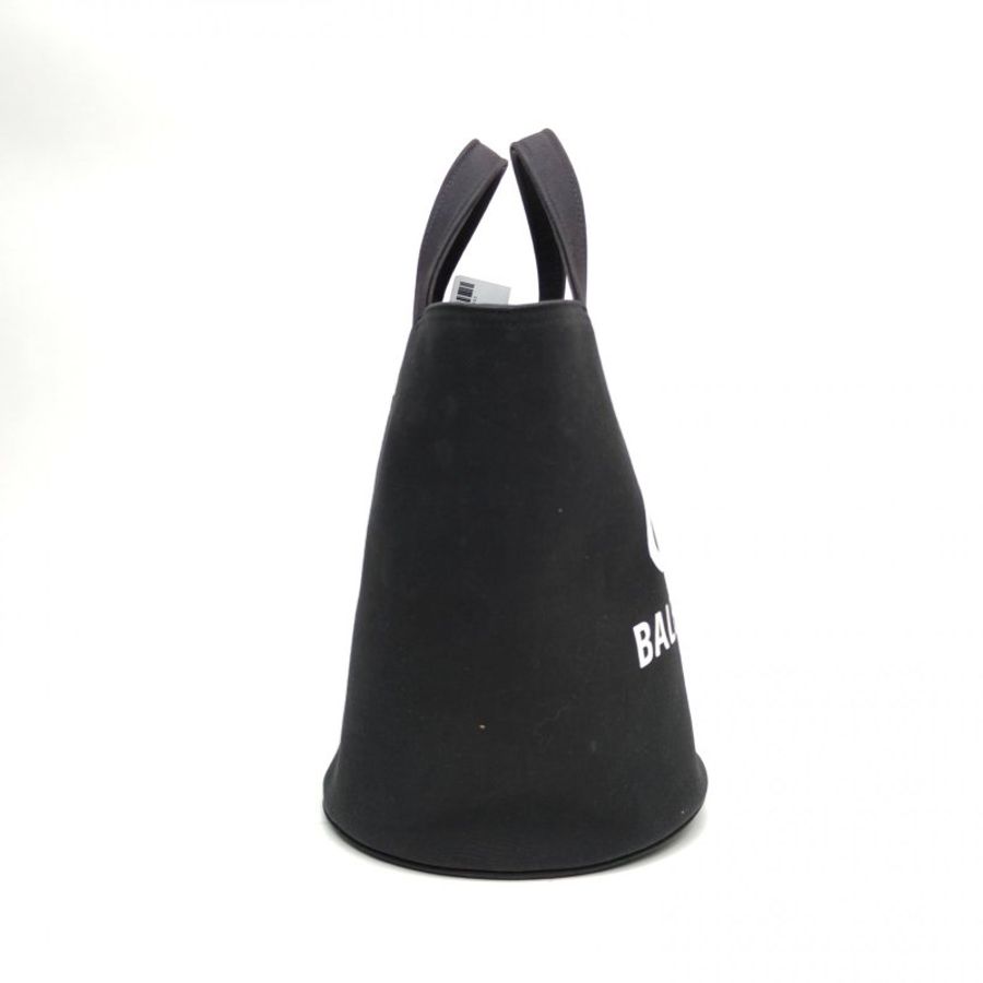 BALENCIAGA 黑色帆布印花水桶包肩背包-3