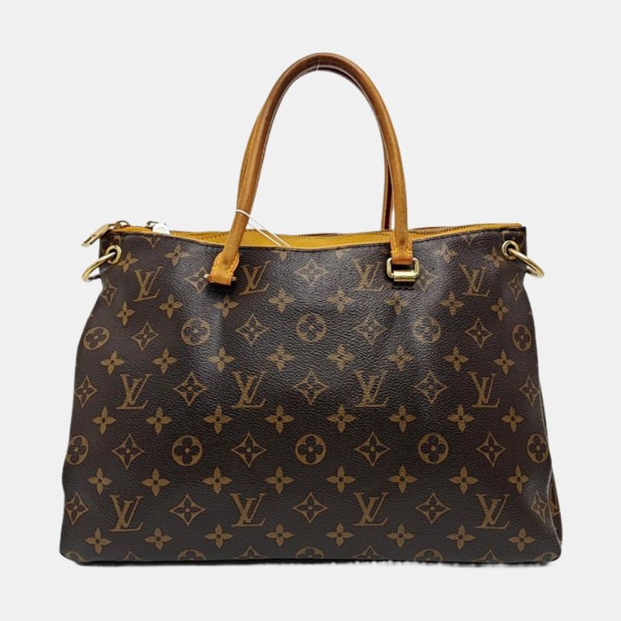 LOUIS VUITTON PALLAS中號 棕色塗層帆布老花手提包-4