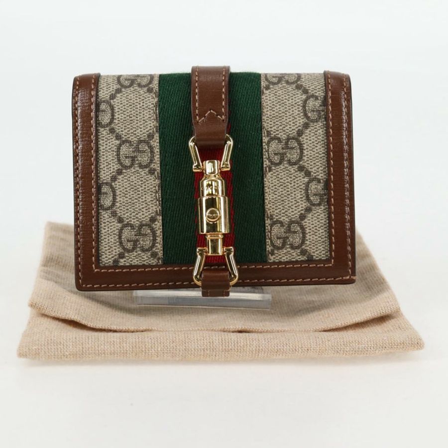 【日本直送】GUCCI GG Supreme Jackie WebbSherry 系列錢包 PVC 米色 203495 正品 ki5817V-11