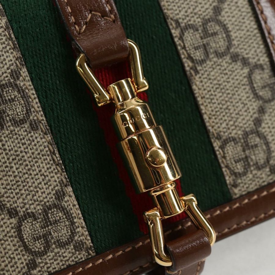 【日本直送】GUCCI GG Supreme Jackie WebbSherry 系列錢包 PVC 米色 203495 正品 ki5817V-16