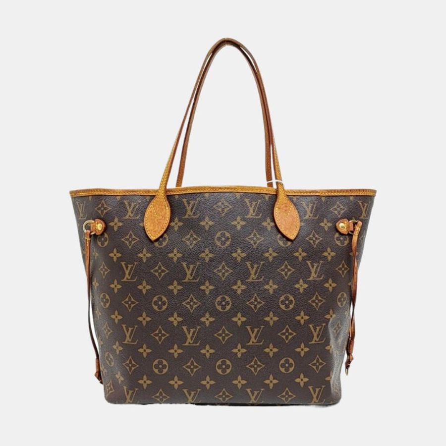 LOUISVUITTON NEVERFULL中號棕色塗層帆布購物袋 18年-4