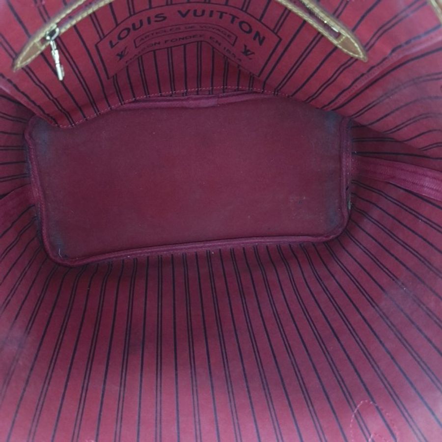 LOUISVUITTON NEVERFULL中號棕色塗層帆布購物袋 18年-6