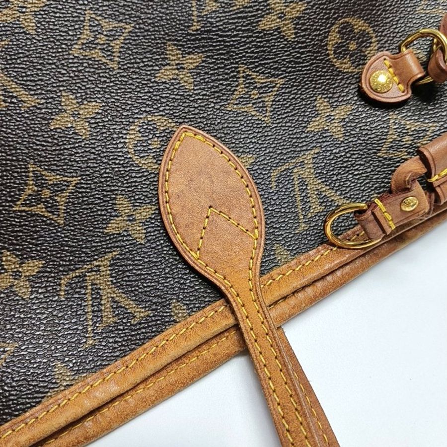 LOUISVUITTON NEVERFULL中號棕色塗層帆布購物袋 18年-7