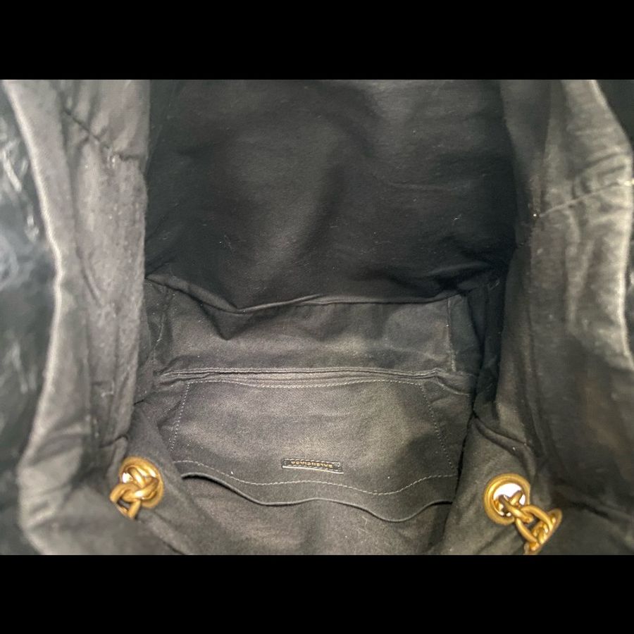 99新 Balenciaga巴黎世家 monaco BB 黑金油蠟皮 小號鏈條包-8