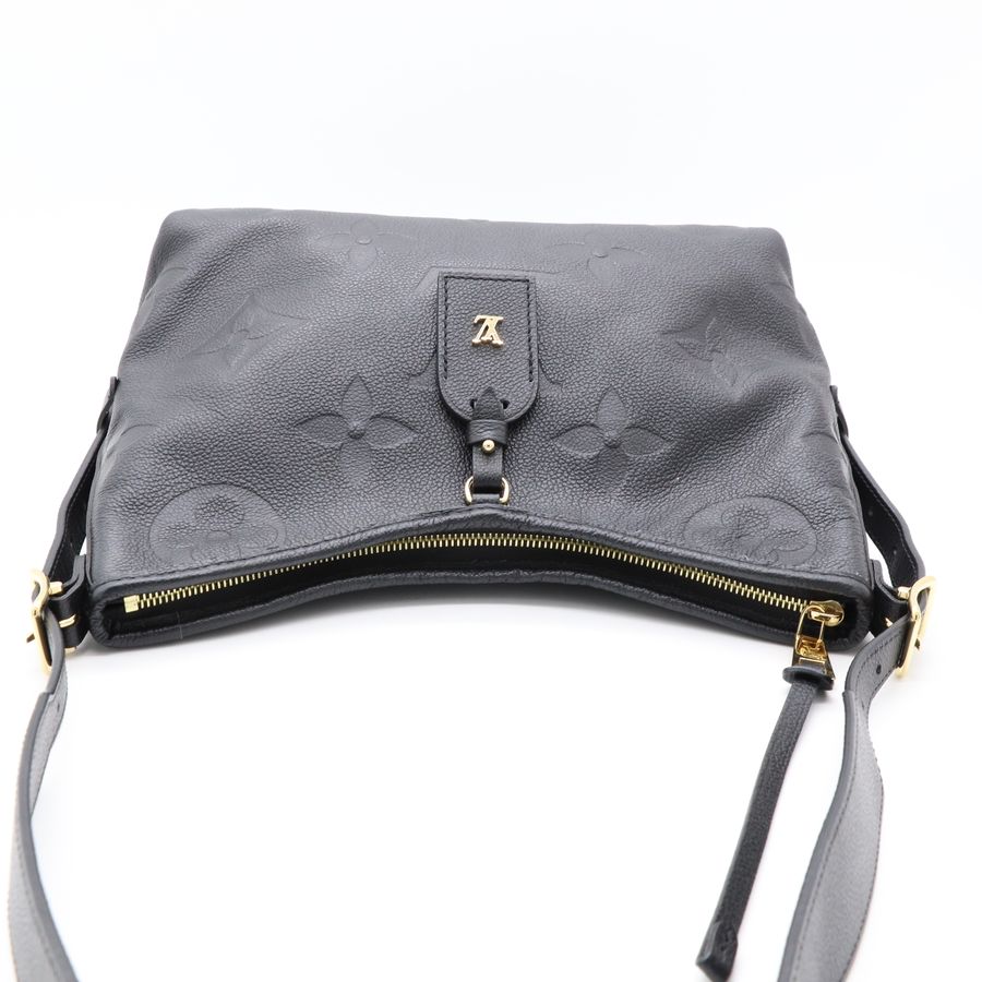 LV 經典 CarryAll PM 黑色 Empreinte 大壓花小牛皮 束口流浪包 兩用肩背斜背包-11