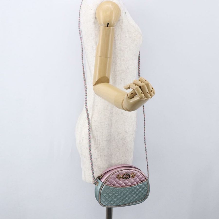 【日本直送】GUCCI 羊皮肩背包 淺藍色 金色 534951 正品 ka093-22
