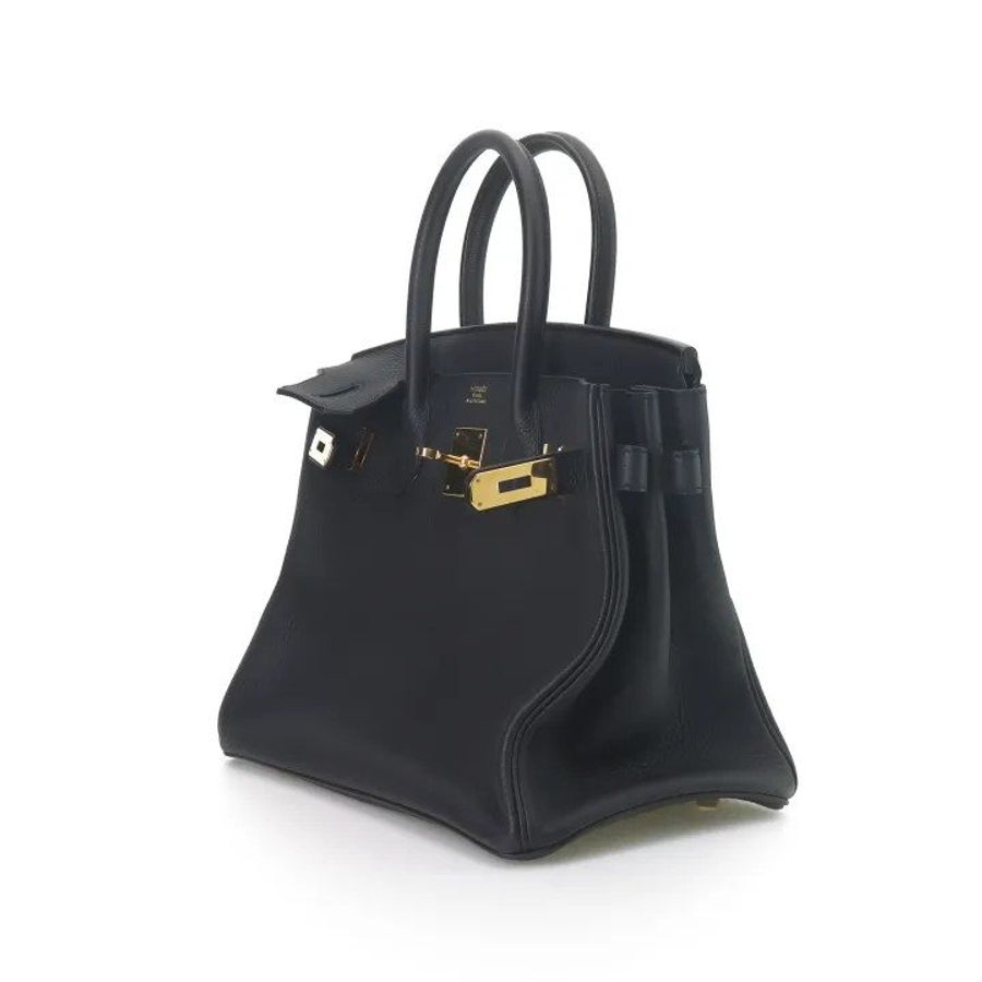 HERMES愛馬仕Birkin30金扣Togo牛皮鉑金包黑色B刻-1