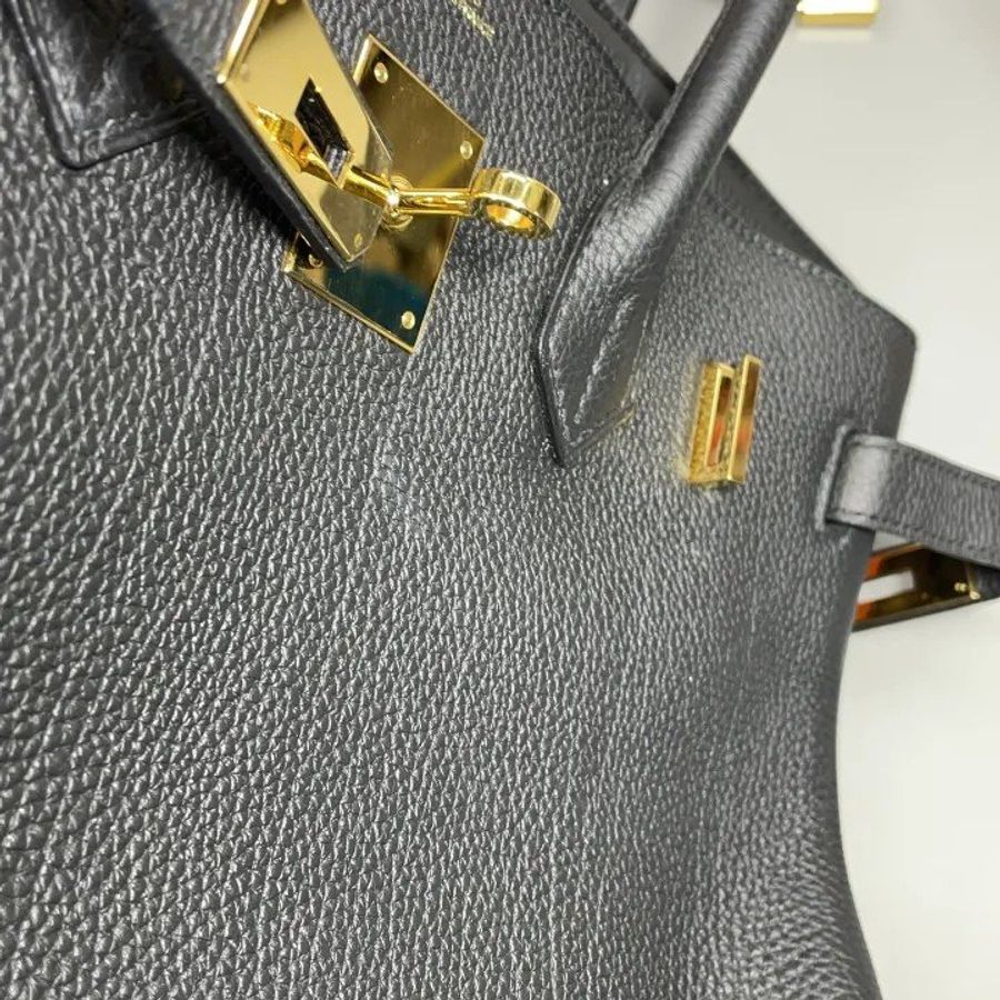 HERMES愛馬仕Birkin30金扣Togo牛皮鉑金包黑色B刻-6