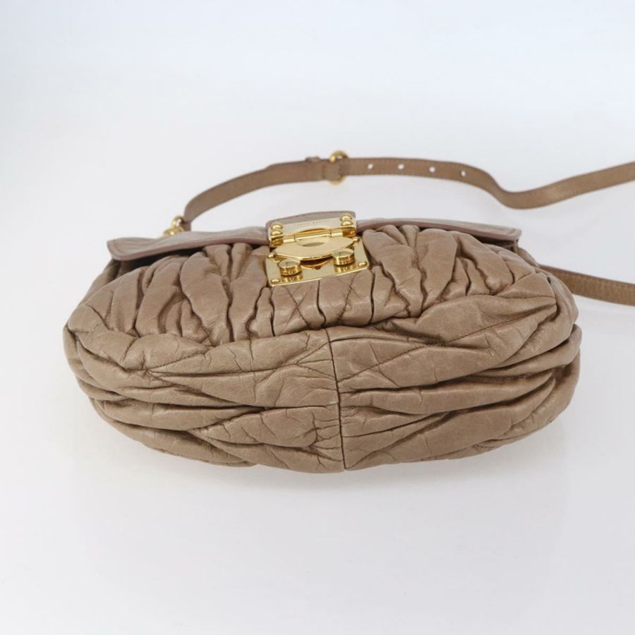 【日本直送】Miu Miu Matelasse 單肩包 皮革 2way 粉金配色 Auth ka229-4