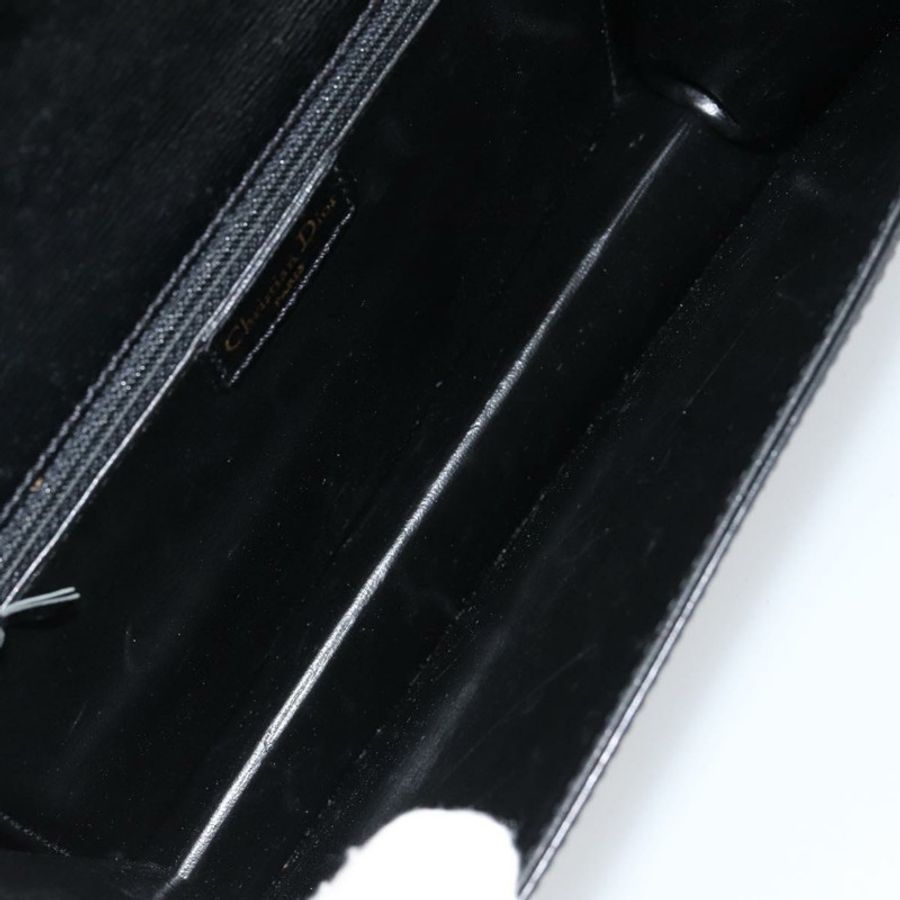 【日本直送】Christian Dior 鏈條肩背包 皮革 黑色 金色 正品 BA8202-10
