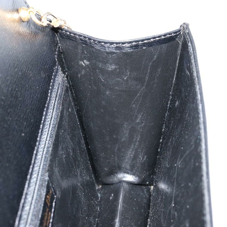 【日本直送】Christian Dior 鏈條肩背包 皮革 黑色 金色 正品 BA8202-18