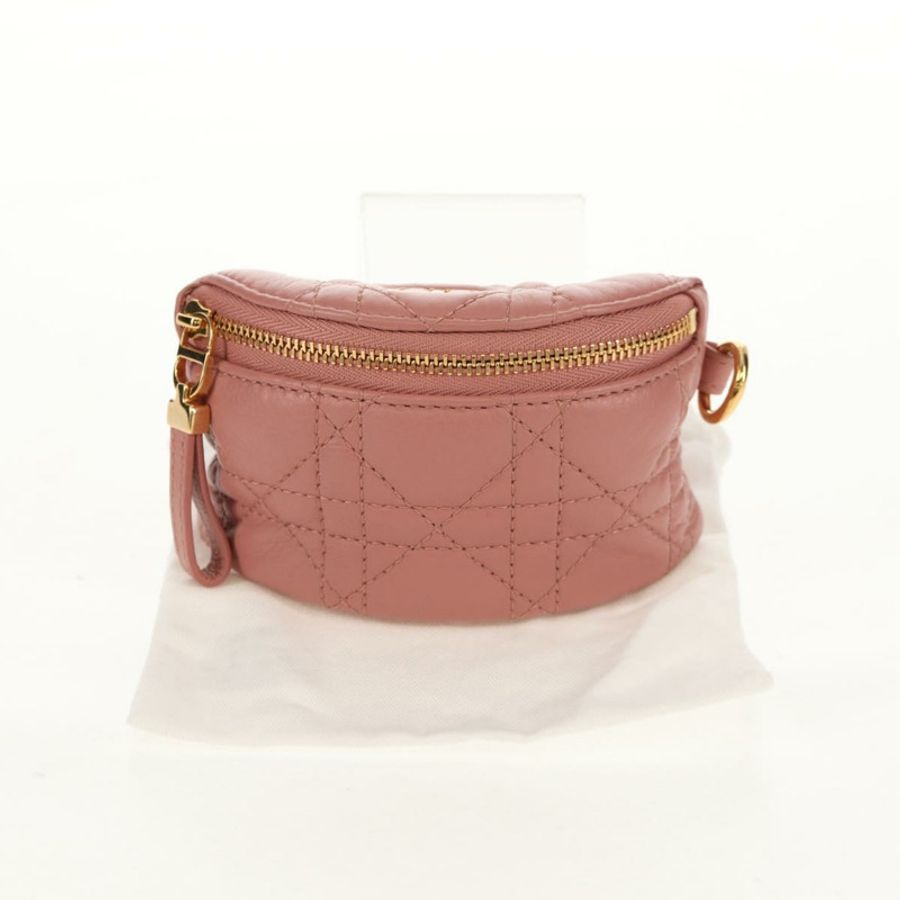 【日本直送】Christian Dior Canage 手拿包 羊皮 粉紅色 金色 正品 bs31470SAV-11