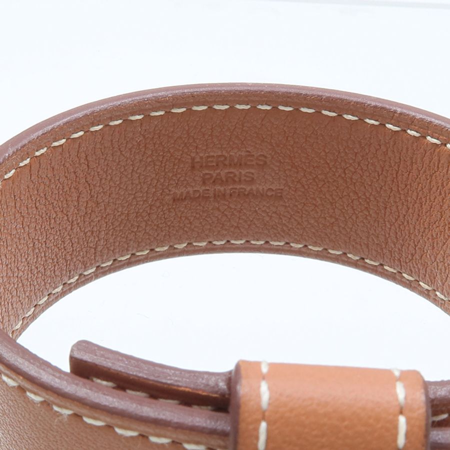 HERMES Swift皮革Kelly Twist Bracelet手鏈Gold-4