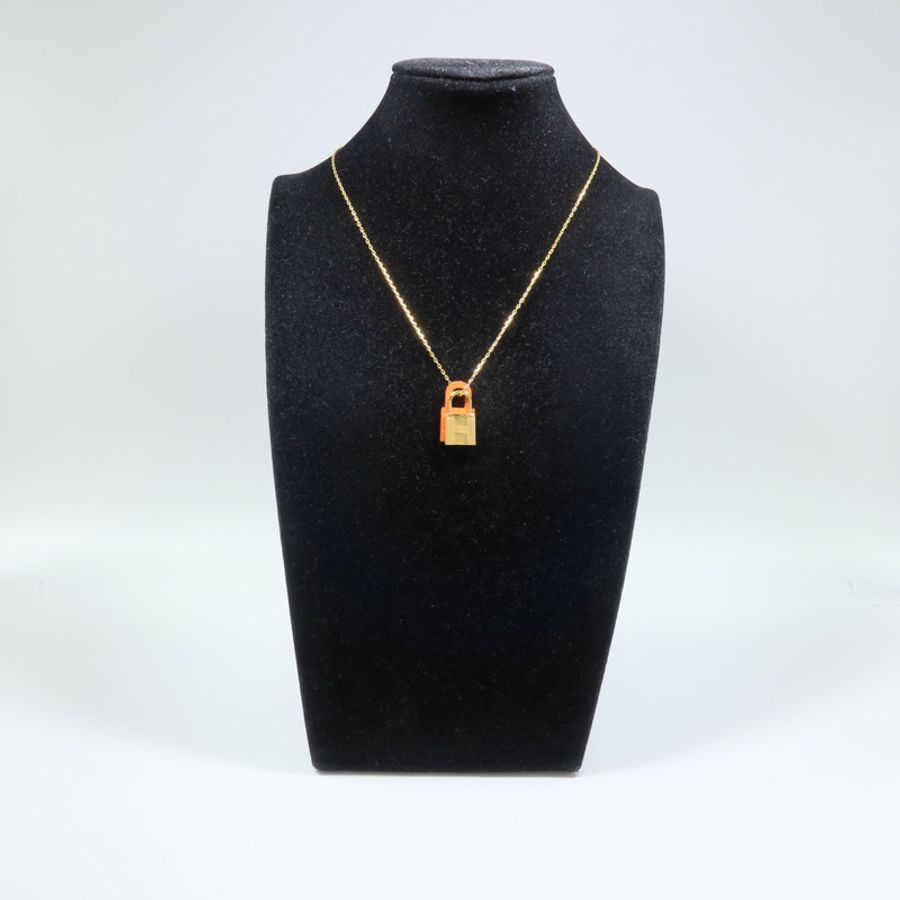 HERMES 金屬/Swift皮革O'Kelly Pendant項鍊-8