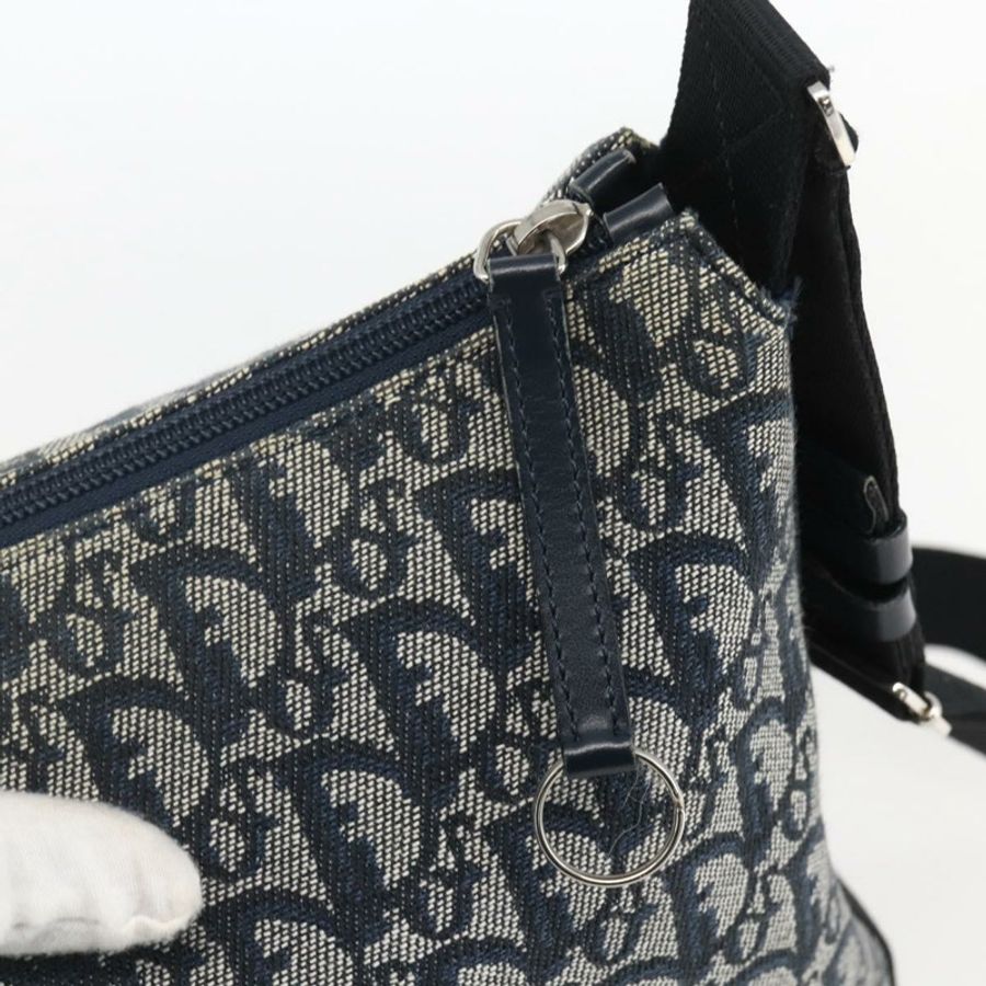 【日本直送】Christian Dior Trotter帆布肩背包 海軍藍 銀色 正品 ka480-8