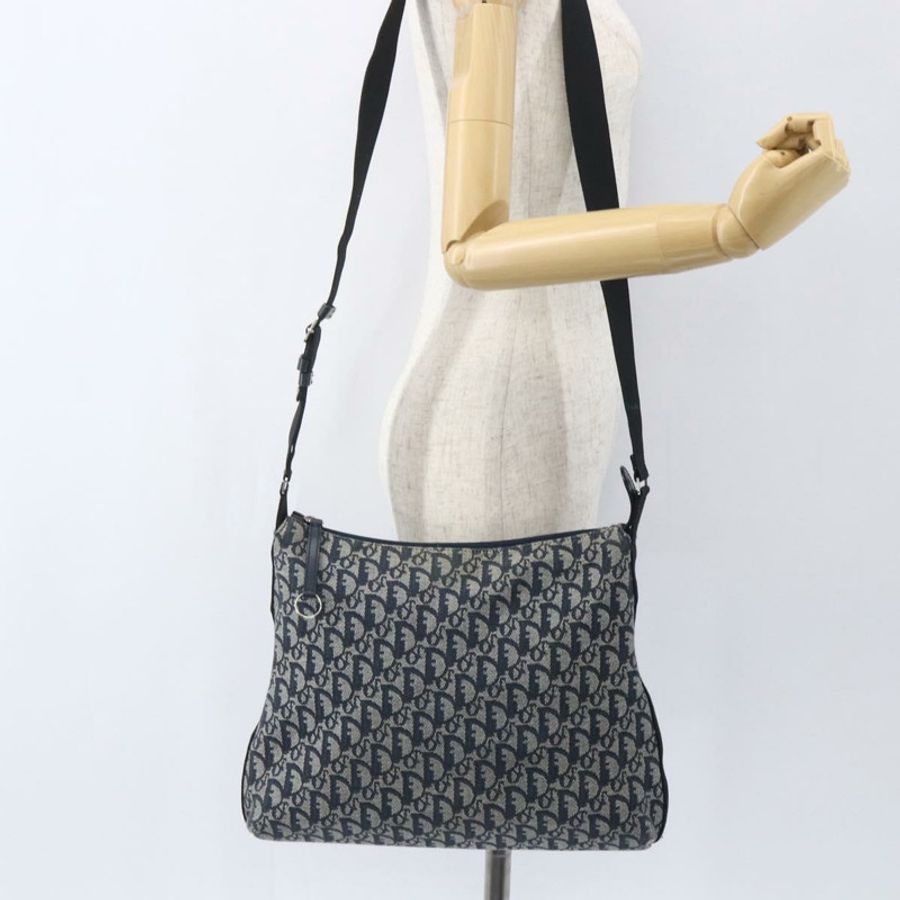【日本直送】Christian Dior Trotter帆布肩背包 海軍藍 銀色 正品 ka480-22