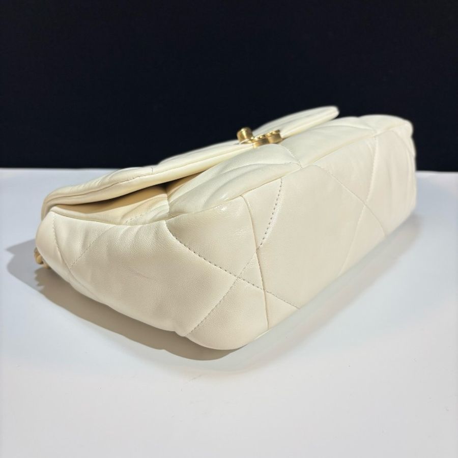 Chanel/香奈兒 19bag小號白金小羊皮菱格紋鏈條單肩斜挎包 晶片款-7