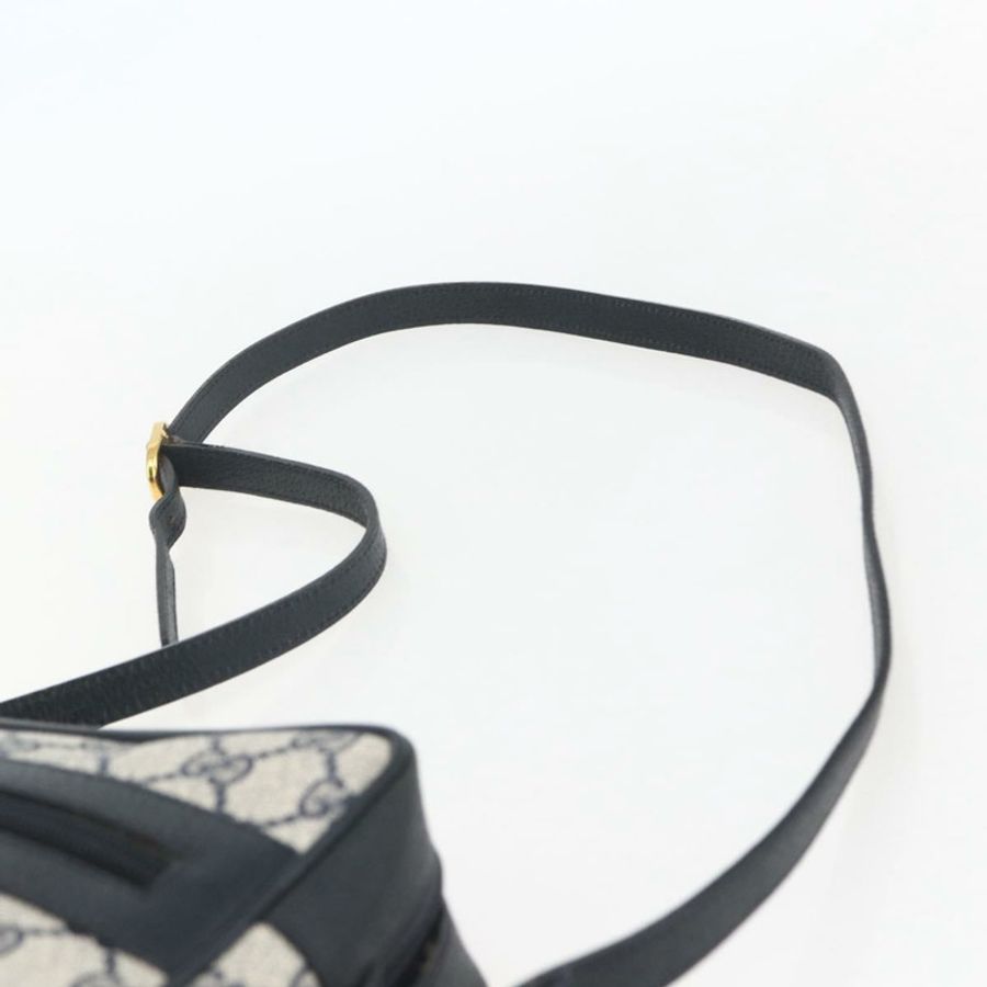 【日本直送】GUCCI GG Supreme Sherry Line 單肩包 PVC 海軍藍 金色 正品 ka697-7