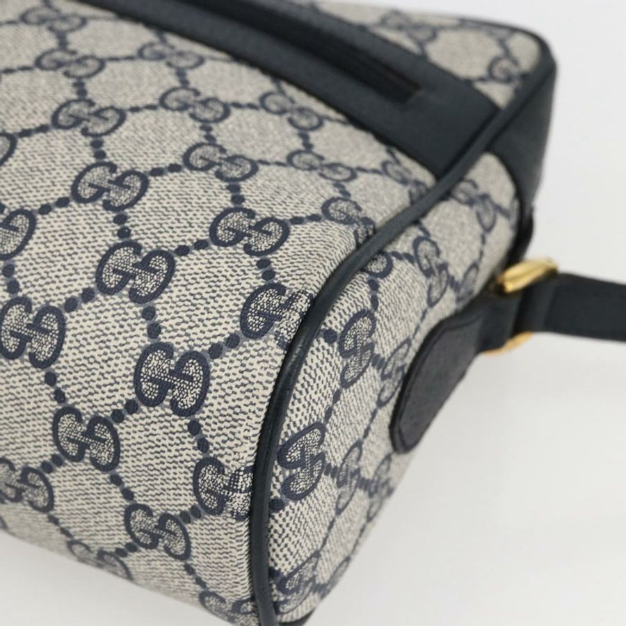 【日本直送】GUCCI GG Supreme Sherry Line 單肩包 PVC 海軍藍 金色 正品 ka697-8