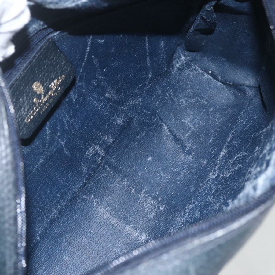 【日本直送】GUCCI GG Supreme Sherry Line 單肩包 PVC 海軍藍 金色 正品 ka697-10