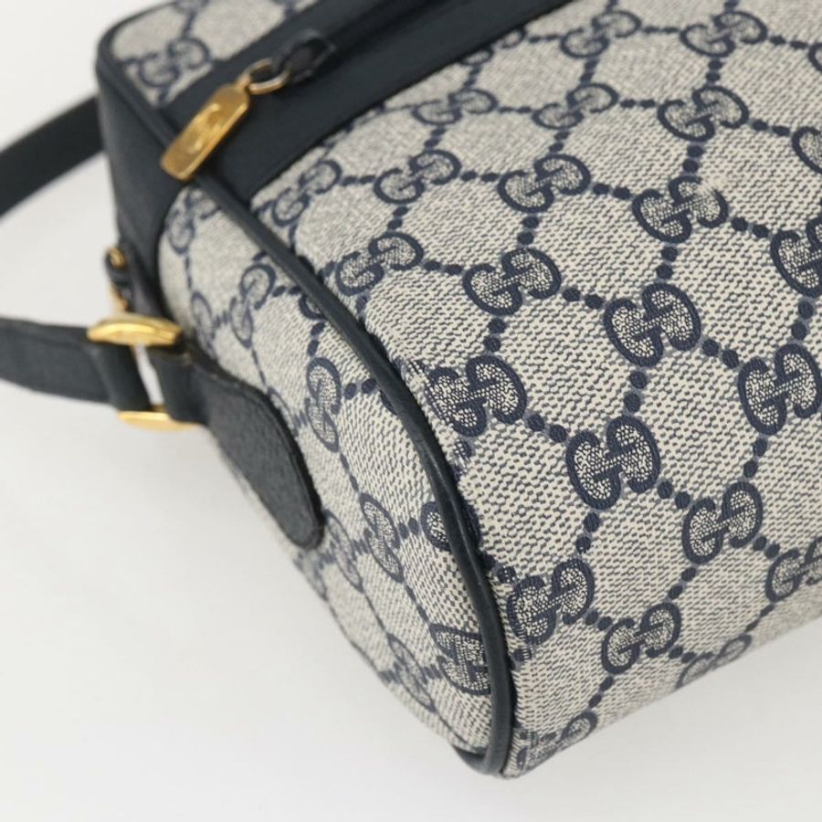 【日本直送】GUCCI GG Supreme Sherry Line 單肩包 PVC 海軍藍 金色 正品 ka697-13
