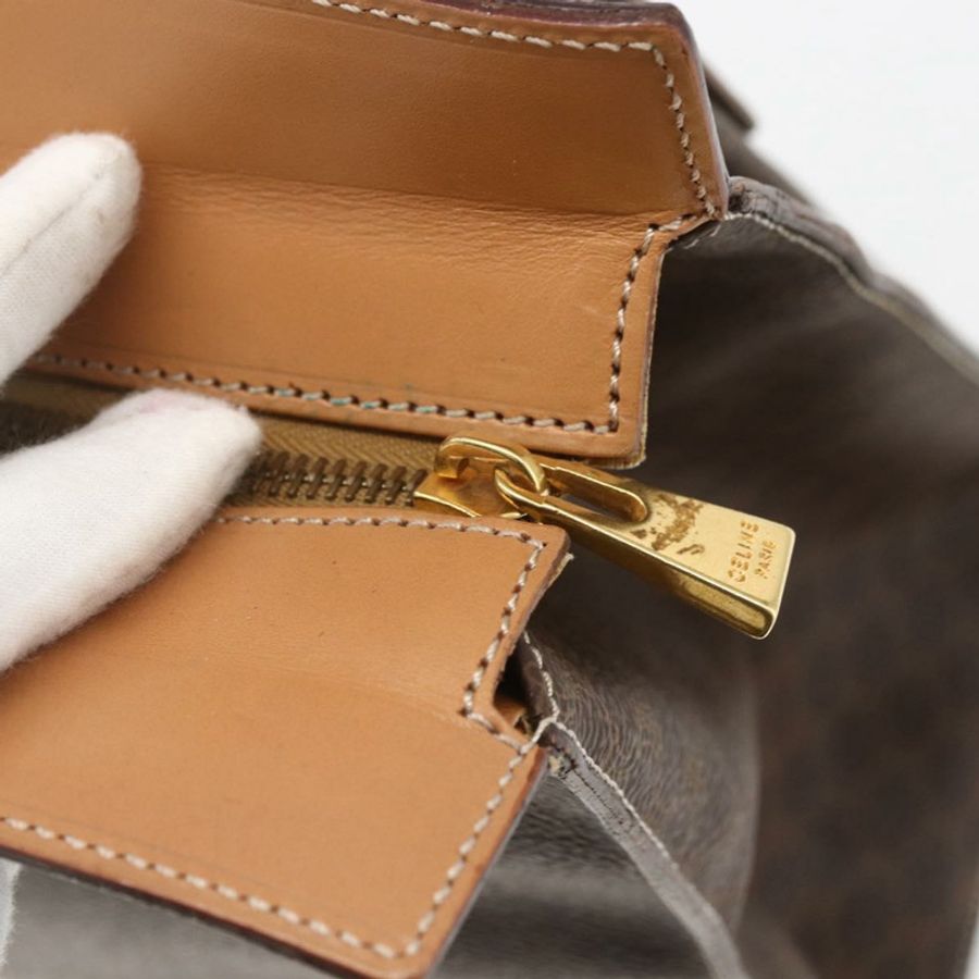 【日本直送】CELINE Macadam帆布托特包 PVC皮革 棕色 金色 正品 ka860-9