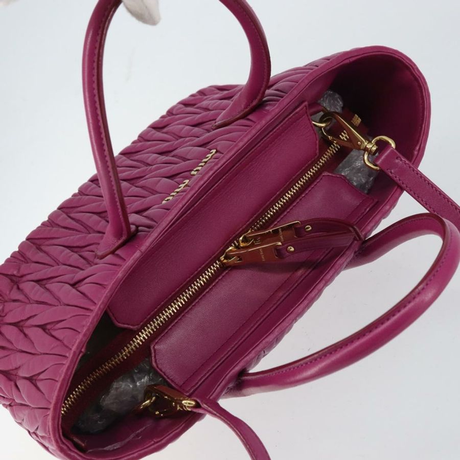 【日本直送】Miu Miu 手提包 皮革 2way 粉金配色 正品 ka823-5