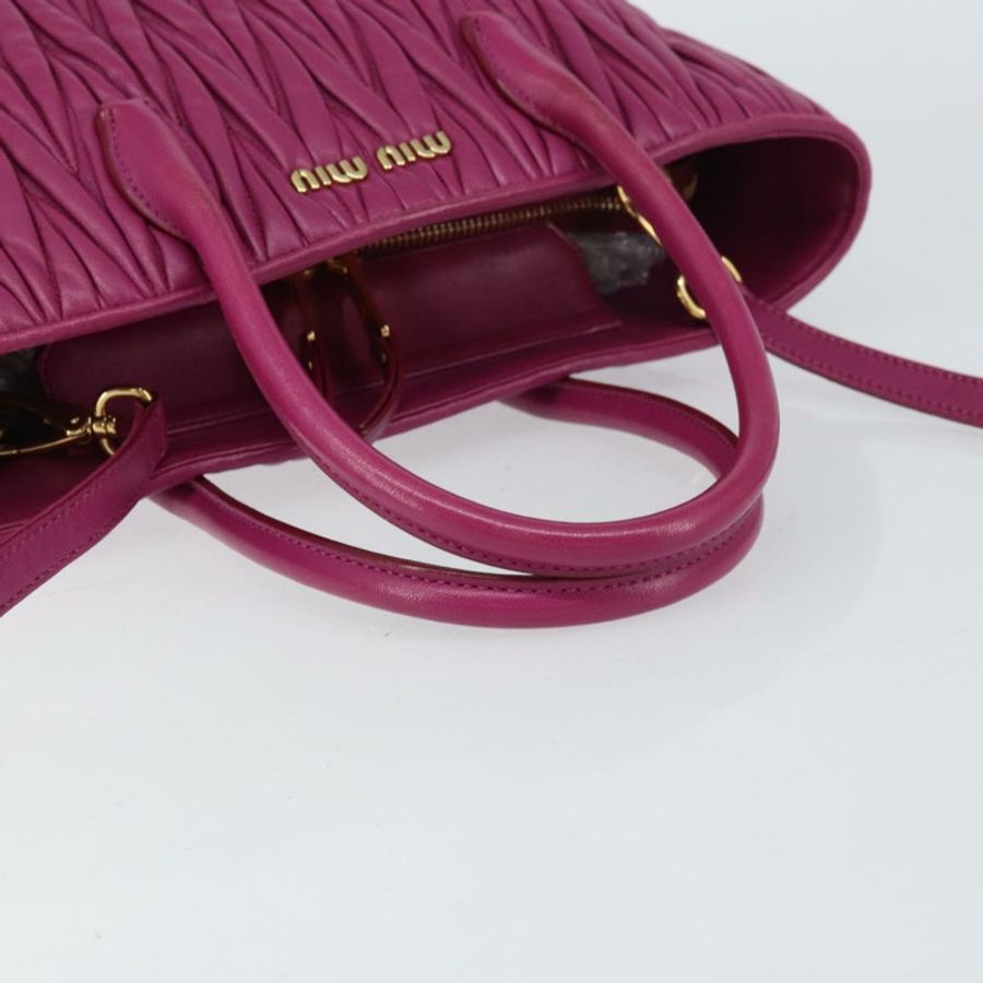 【日本直送】Miu Miu 手提包 皮革 2way 粉金配色 正品 ka823-6