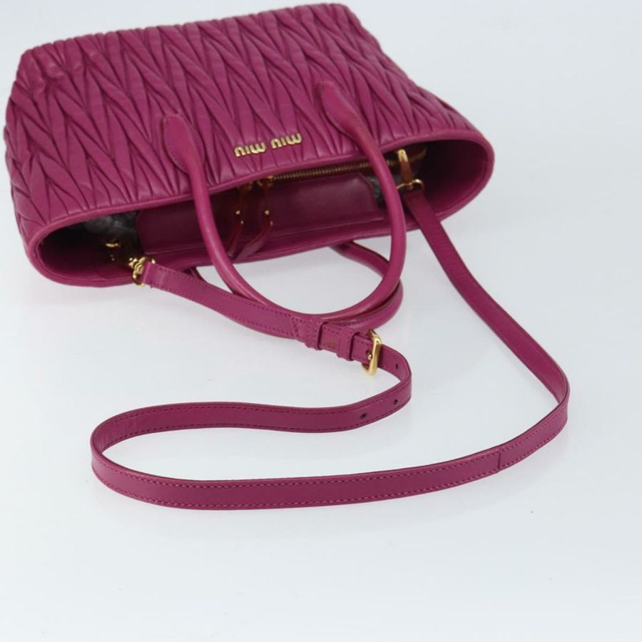 【日本直送】Miu Miu 手提包 皮革 2way 粉金配色 正品 ka823-7