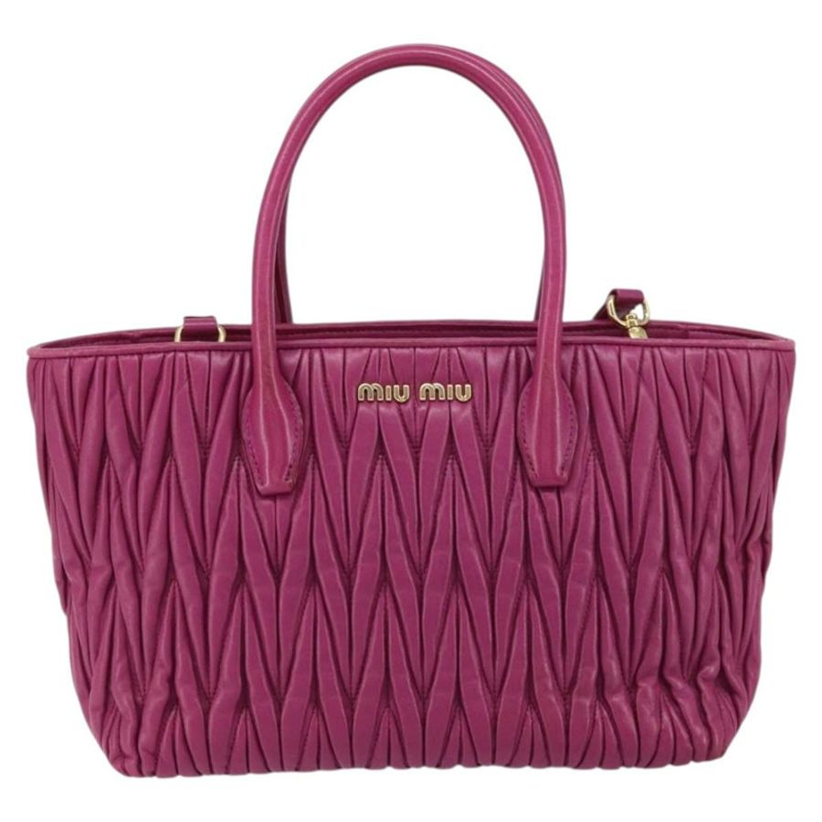 【日本直送】Miu Miu 手提包 皮革 2way 粉金配色 正品 ka823-12