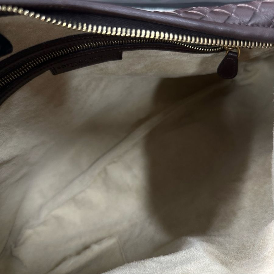 Bottega Veneta 葆蝶家編織烏木色中號和尚hobo單肩包 尺寸:45×2×30cm-6