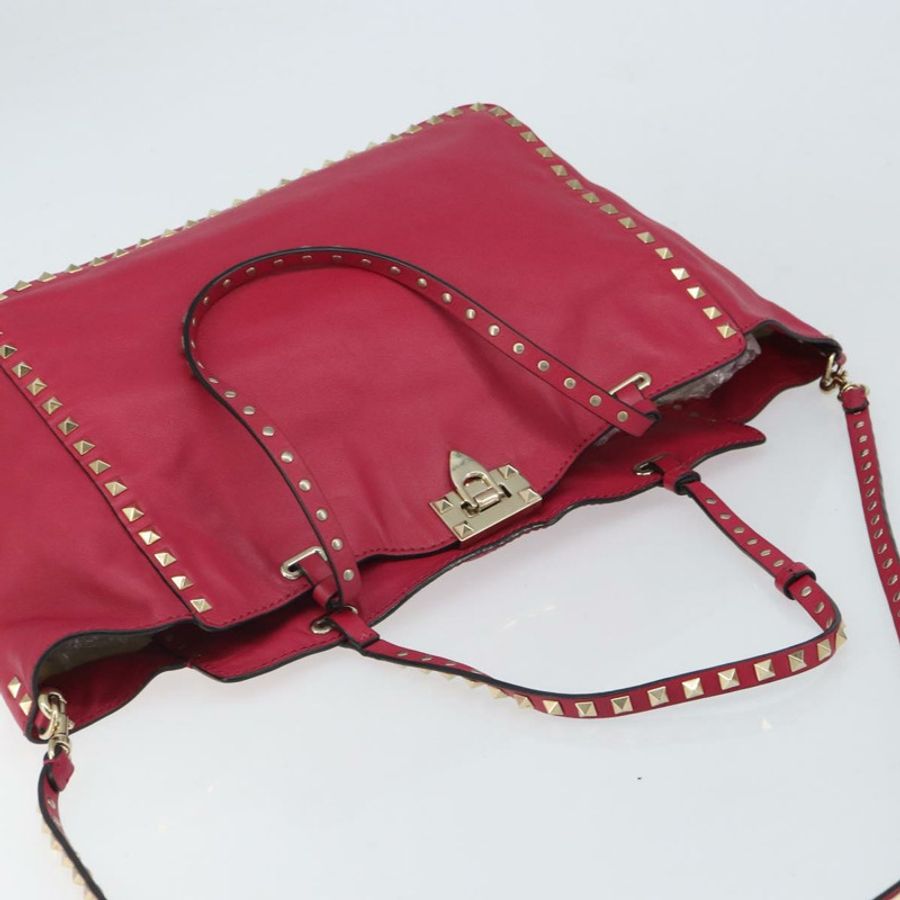 【日本直送】VALENTINO 鉚釘手提包 皮革 兩用 粉金配色 正品 BA9403-5