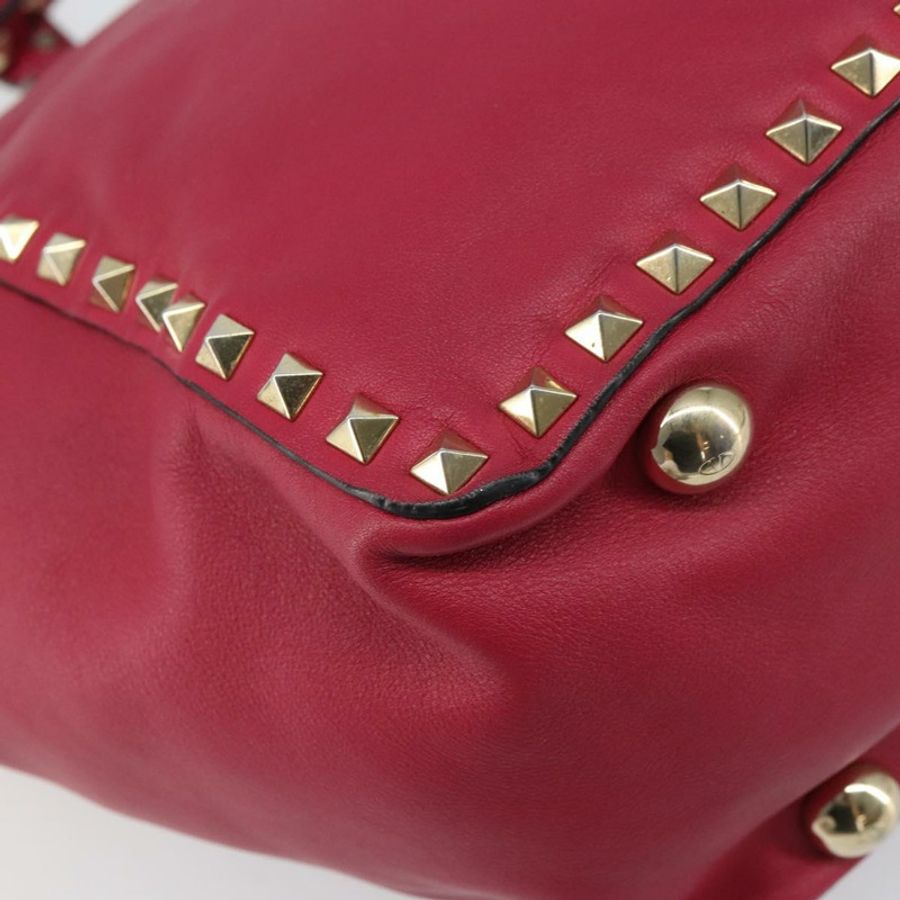 【日本直送】VALENTINO 鉚釘手提包 皮革 兩用 粉金配色 正品 BA9403-10