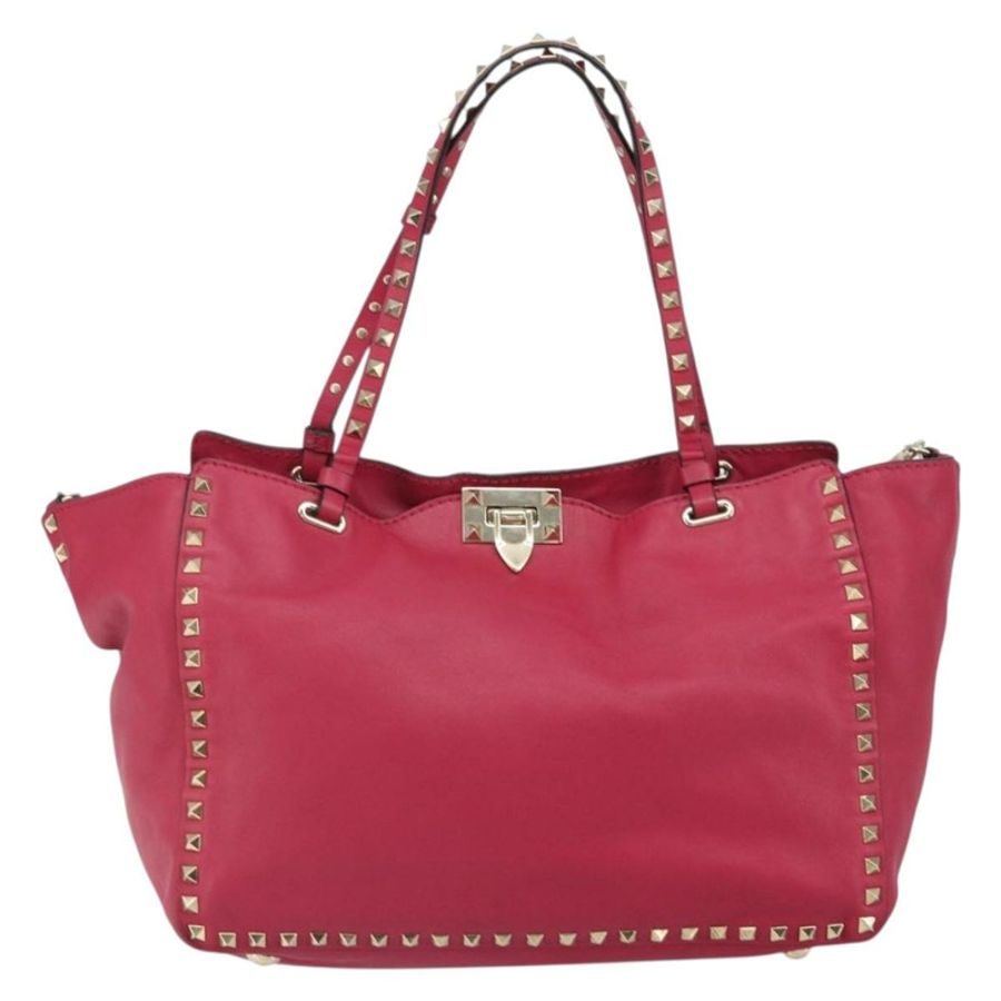 【日本直送】VALENTINO 鉚釘手提包 皮革 兩用 粉金配色 正品 BA9403-12