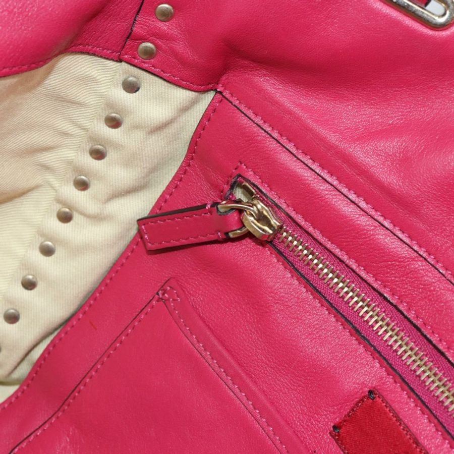 【日本直送】VALENTINO 鉚釘手提包 皮革 兩用 粉金配色 正品 BA9403-21