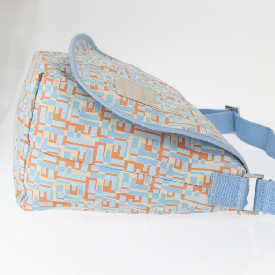 【日本直送】FENDI 尼龍肩包 淺藍 銀色 Auth mr1746-2