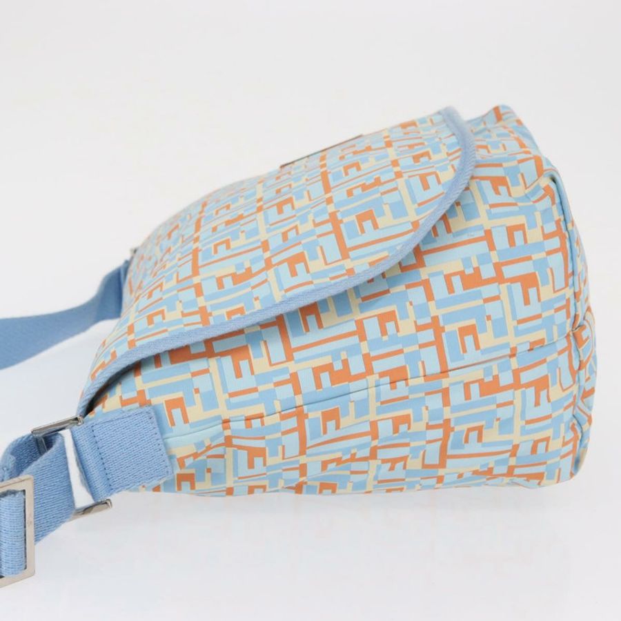 【日本直送】FENDI 尼龍肩包 淺藍 銀色 Auth mr1746-3