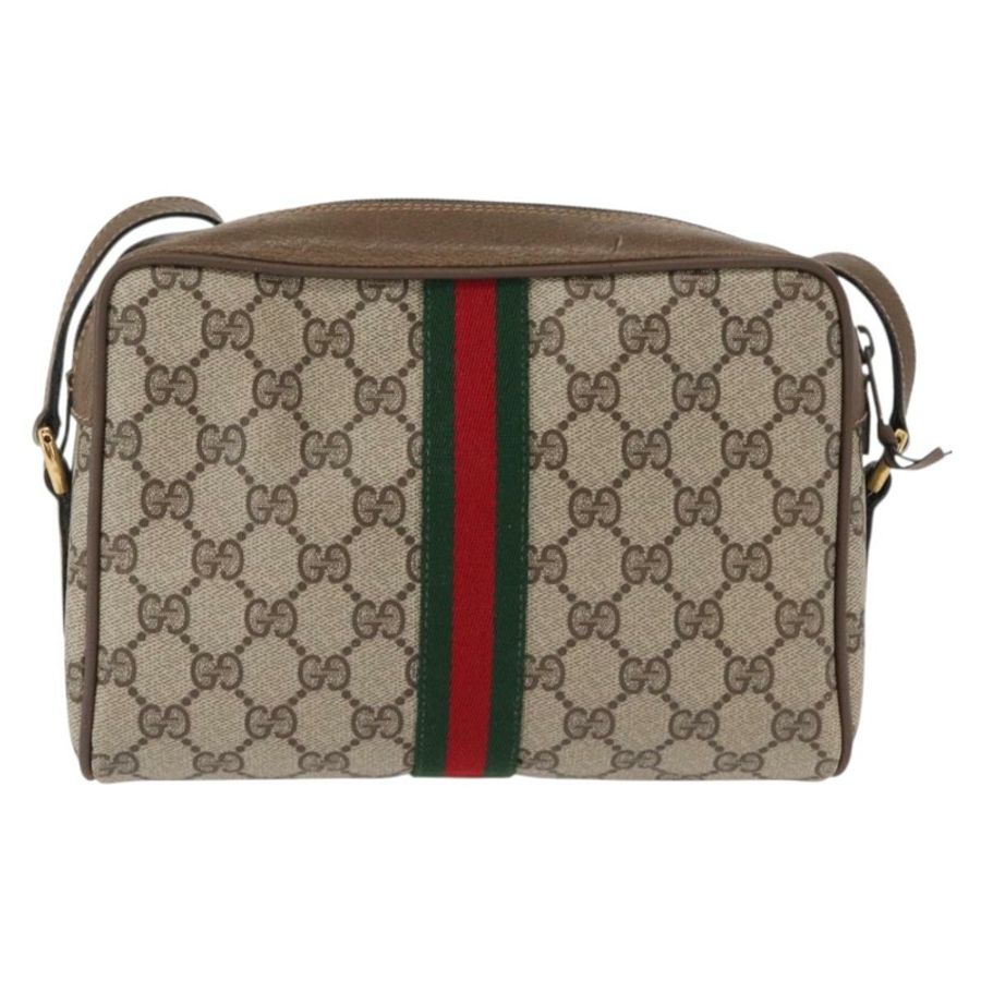 【日本直送】GUCCI GG Supreme Web Sherry Line 手提包 PVC 米色 金色 98 02 004 正品 SW1946-1