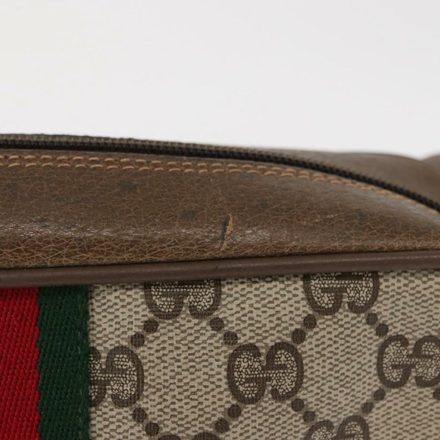 【日本直送】GUCCI GG Supreme Web Sherry Line 手提包 PVC 米色 金色 98 02 004 正品 SW1946-2