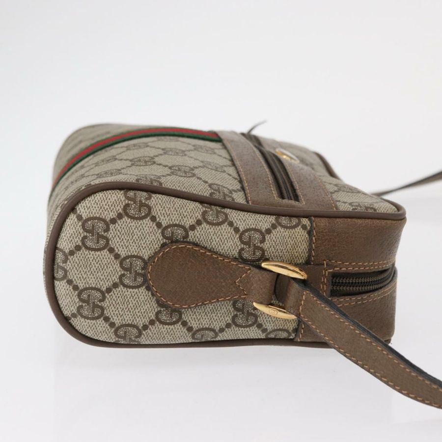 【日本直送】GUCCI GG Supreme Web Sherry Line 手提包 PVC 米色 金色 98 02 004 正品 SW1946-3