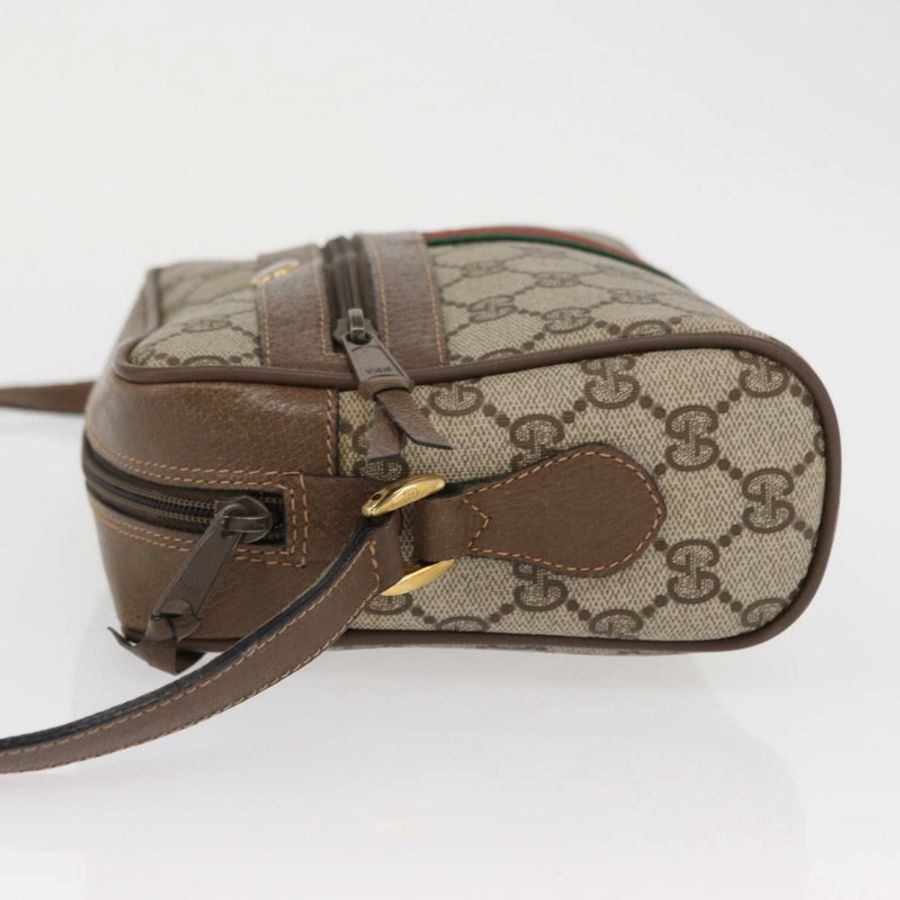 【日本直送】GUCCI GG Supreme Web Sherry Line 手提包 PVC 米色 金色 98 02 004 正品 SW1946-4