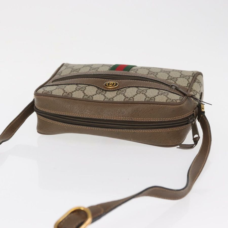【日本直送】GUCCI GG Supreme Web Sherry Line 手提包 PVC 米色 金色 98 02 004 正品 SW1946-6