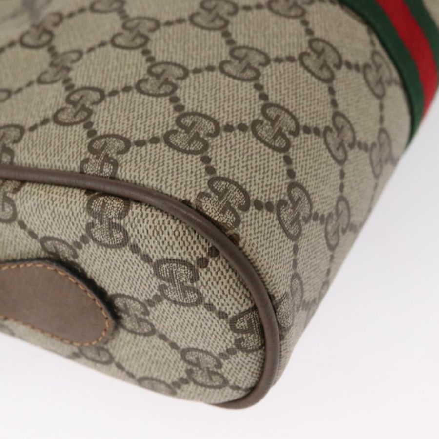 【日本直送】GUCCI GG Supreme Web Sherry Line 手提包 PVC 米色 金色 98 02 004 正品 SW1946-14