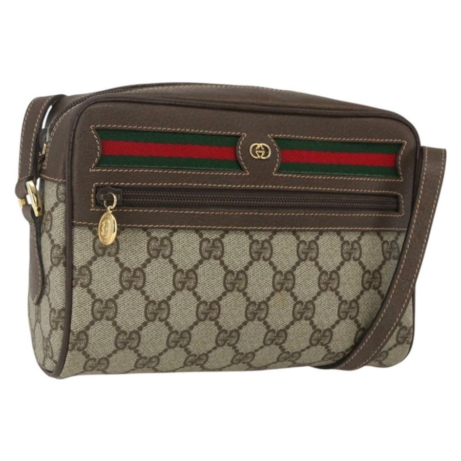 【日本直送】GUCCI GG Supreme Web Sherry Line 手提包 PVC 米色 金色 001 56 6655 正品 SW1871-0