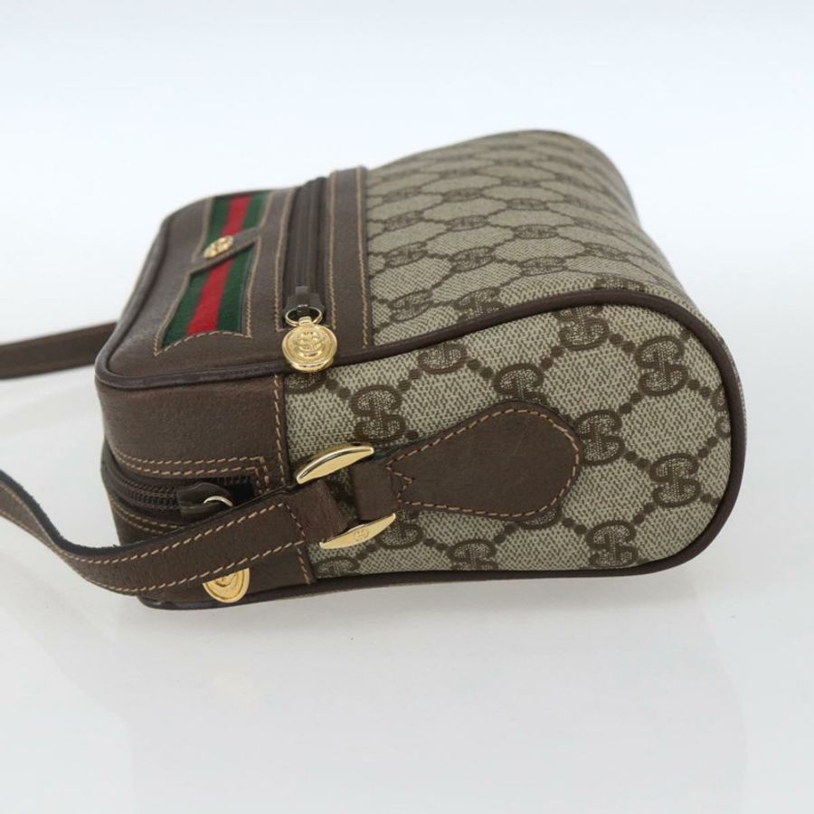 【日本直送】GUCCI GG Supreme Web Sherry Line 手提包 PVC 米色 金色 001 56 6655 正品 SW1871-2