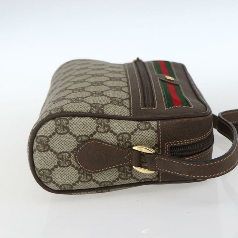 【日本直送】GUCCI GG Supreme Web Sherry Line 手提包 PVC 米色 金色 001 56 6655 正品 SW1871-3