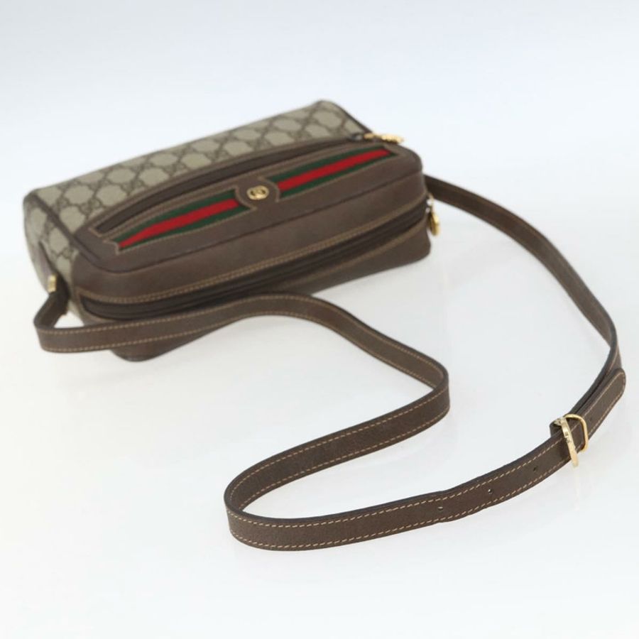 【日本直送】GUCCI GG Supreme Web Sherry Line 手提包 PVC 米色 金色 001 56 6655 正品 SW1871-6